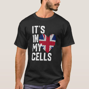 T-shirt C'EST DANS MES CELLULES Drapeau britannique Royaum
