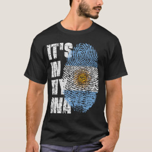 T-shirt C'EST DANS MON ADN Argentine Drapeau Drapeau Drape