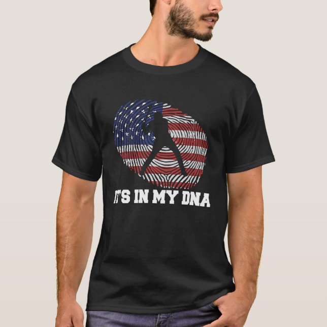 T-shirt C'est dans mon ADN Baseball US Drapeau Patriot Spo (Devant)
