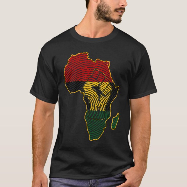T-shirt C'est dans mon ADN BHM Africa Map Empreintes digit (Devant)