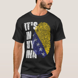 T-shirt C'EST DANS MON ADN bosnie et herzégovine Drapeau g