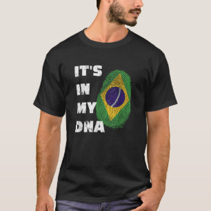 T-SHIRT C'EST DANS MON ADN BRÉSIL PRIDE FINGERPRINT FLAG D