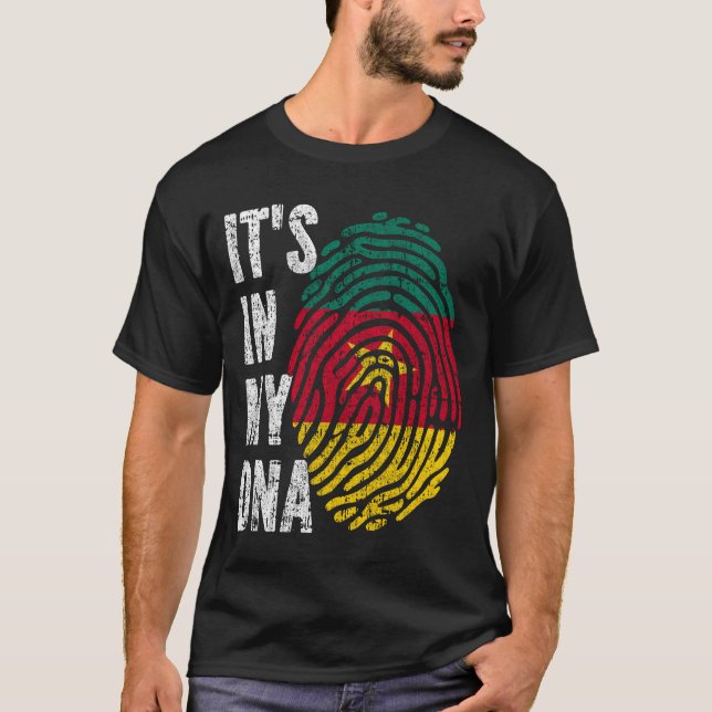 T-shirt C'EST DANS MON ADN Cameroun Drapeau Hommes Femmes  (Devant)