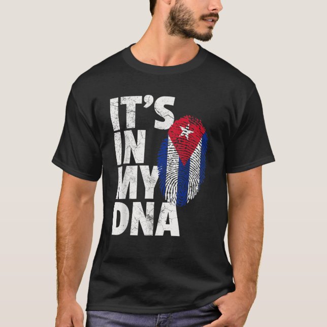 T-shirt C'EST DANS MON ADN Cuba Drapeau Cubain Pride Homme (Devant)
