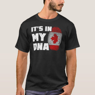 T-shirt C'est Dans Mon ADN Drapeau Du Canada Empreinte Dig