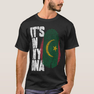 T-shirt C'est dans mon ADN, drapeau mauritanien fier la Ma