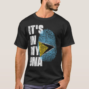 T-shirt C'EST DANS MON ADN Drapeau Sainte-Lucie