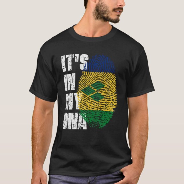 T-shirt C'EST DANS MON ADN Drapeau St Vincent & Grenadines (Devant)