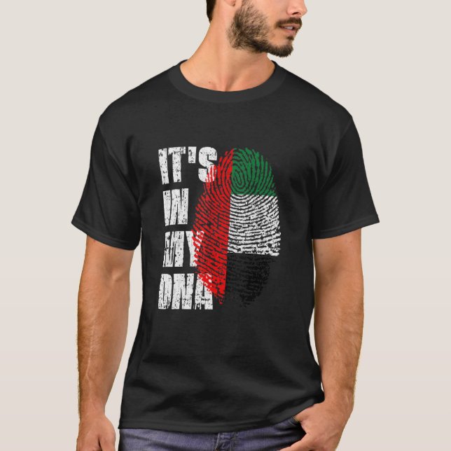 T-shirt C'Est Dans Mon Adn Émirats Arabes Unis Drapeau Uae (Devant)