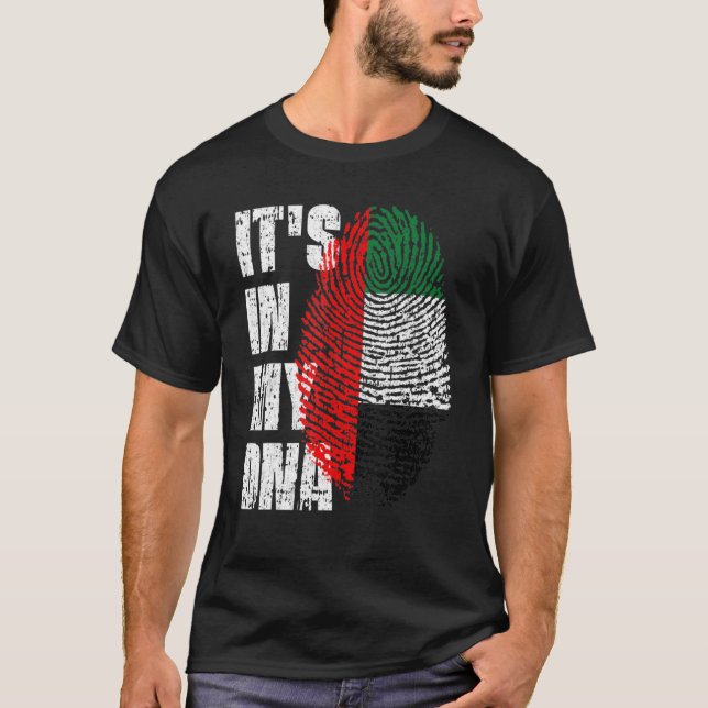 T-shirt C'Est Dans Mon Adn Émirats Arabes Unis Drapeau Uae (Devant)