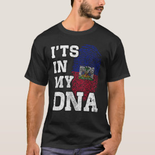 T-shirt C'est dans mon ADN Empreinte Haïtienne Drapeau Haï