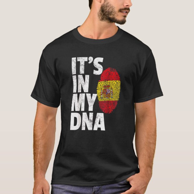 T-shirt C'est dans mon Adn Espagne drapeau National Pride  (Devant)