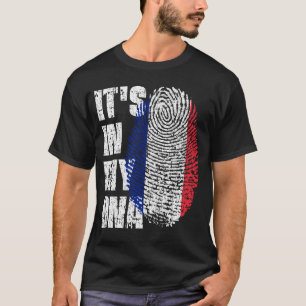 T-shirt C'EST DANS MON ADN France Drapeau Drapeau Cadeau F