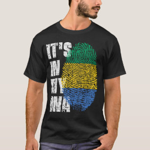 T-shirt C'EST DANS MON ADN Gabon Drapeau Don de fille fill