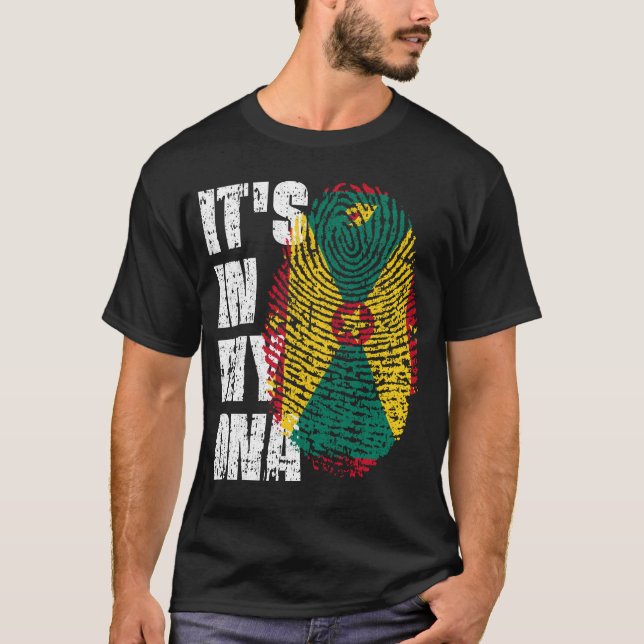 T-shirt C'EST DANS MON ADN Grenade Drapeau Drapeau Drapeau (Devant)