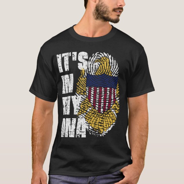 T-shirt C'EST DANS MON ADN Iles Vierges Drapeau Cadeau Gar (Devant)