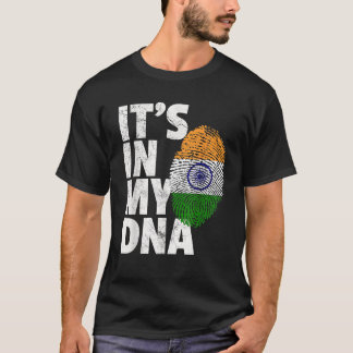 T-shirt C'EST DANS MON ADN Inde Drapeau Hommes Indiens Fem
