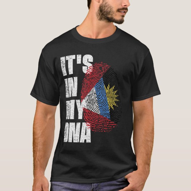 T-shirt C'EST DANS MON ADN Indicateur Antigua et Barbuda (Devant)