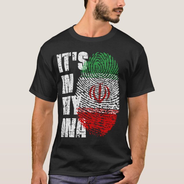 T-shirt C'EST DANS MON ADN Iran Drapeau Cadeau Garçon (Devant)