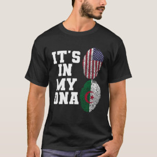 T-shirt C'est dans mon ADN l'Algérie drapeau des USA drape
