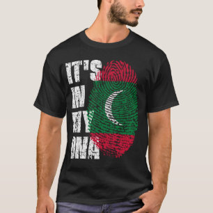 T-shirt C'EST DANS MON ADN Maldives Drapeau garçon fille c