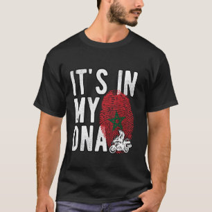 T-shirt C'est dans Mon ADN Maroc Drapeau moto marocaine ri