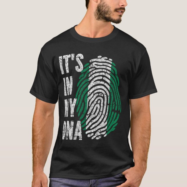 T-shirt C'EST DANS MON ADN Nigeria Drapeau Hommes Femmes E (Devant)