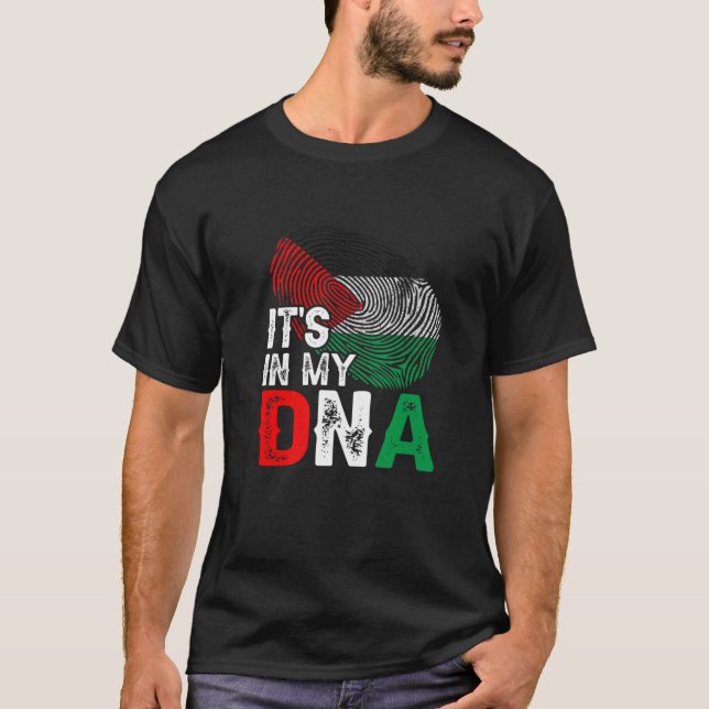 T-shirt C'est dans mon ADN Palestine Drapeau empreintes di (Devant)