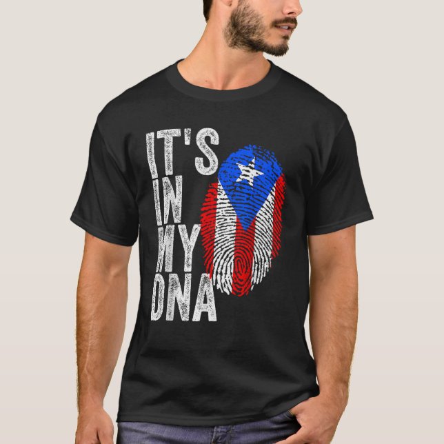 T-shirt C'EST DANS MON ADN Porto Rico Drapeau Rican Pride  (Devant)