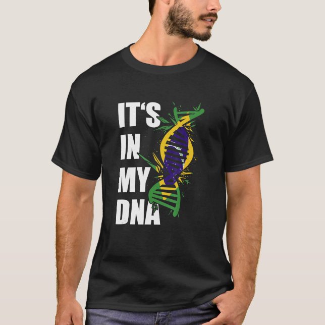 T-shirt C'est dans mon ADN Racines brésiliennes Brésil Dra (Devant)