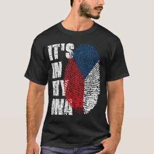 T-shirt C'EST DANS MON ADN République Tchèque Drapeau Garç