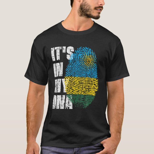 T-shirt C'EST DANS MON ADN Rwanda Drapeau Rwandais (Devant)