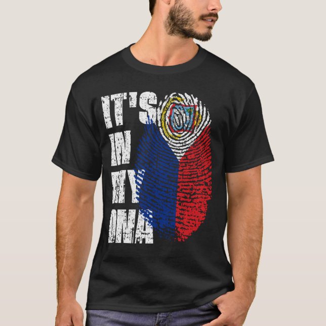 T-shirt C'EST DANS MON ADN Sint Maarten Drapeau St. Maarte (Devant)