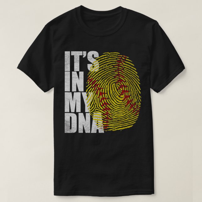 T-shirt C'Est Dans Mon ADN Softball Lover Drôle Doigt Soft (Design devant)