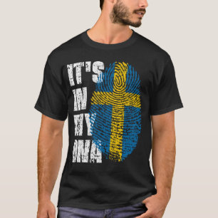 T-shirt C'EST DANS MON ADN Suède Drapeau garçon fille cade