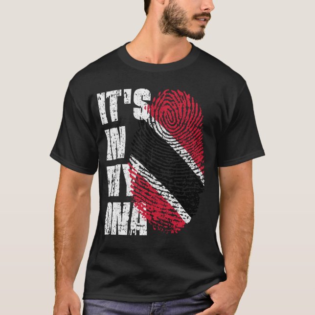 T-shirt C'EST DANS MON ADN Trinité-et-Tobago Flag Boy Girl (Devant)