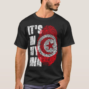 T-shirt C'EST DANS MON ADN Tunisie Drapeau garçon fille ca