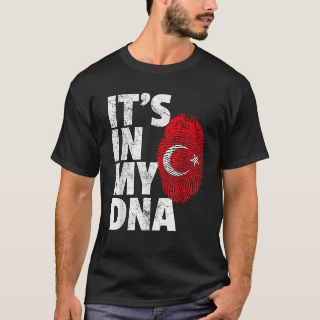 T-shirt C'EST DANS MON ADN Turquie Drapeau turc Cadeau Sou (Devant)