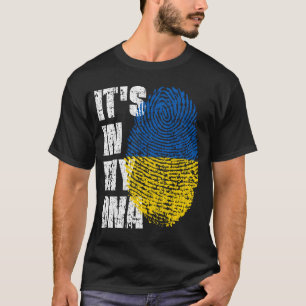 T-shirt C'EST DANS MON ADN Ukraine Drapeau Don de fille ga