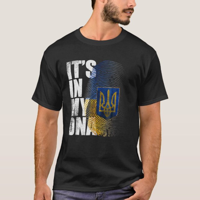 T-shirt C'Est Dans Mon ADN Ukrainien Soutien Ukraine I Sta (Devant)