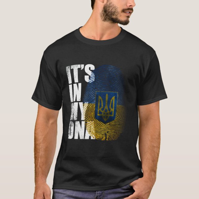 T-shirt C'Est Dans Mon Adn Ukrainien Soutien Ukraine I Ste (Devant)