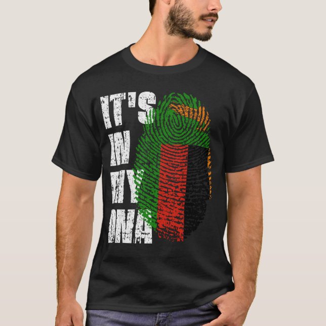 T-shirt C'EST DANS MON ADN Zambie Drapeau garçon fille cad (Devant)