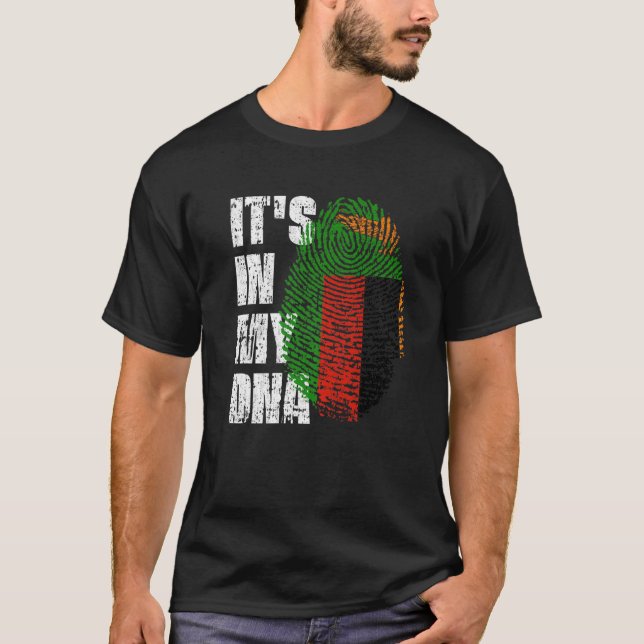 T-shirt C'est dans mon ADN Zambie Drapeau Zambie Zambie Za (Devant)