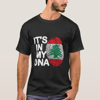 T-shirt C'Est Dans Mon Da Liban Drapeau Libanais Racines L