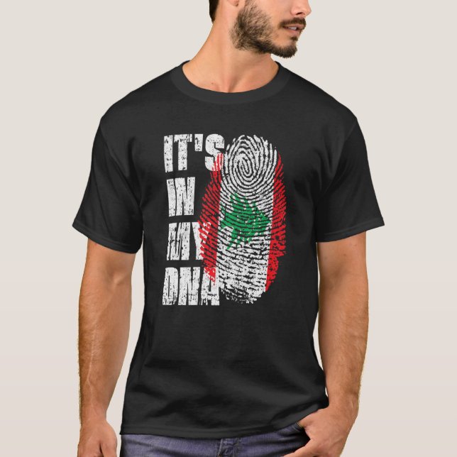 T-shirt C'est dans mon Dna Liban Drapeau Libanais (Devant)