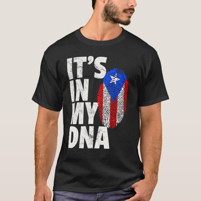 T-shirt C'est dans mon Dna Porto Rico Drapeau Rican Hommes (Devant)