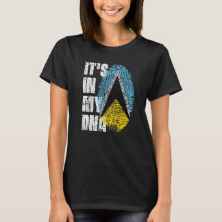 T-shirt C'est dans mon Dna Saint Lucia Drapeau Saint Lucia