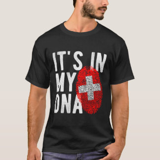 T-shirt C'Est Dans Mon Drapeau Drapeau Drapeau Dna Suisse