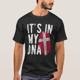 T-shirt c'est dans mon empreinte digitale du drapeau danoi