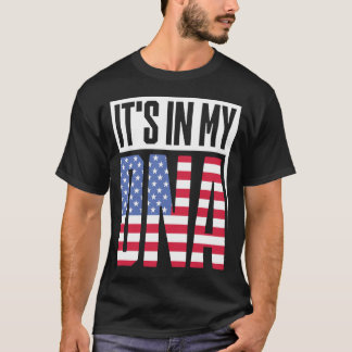 T-shirt C'EST Drôle DANS MON ADN Drapeau Américain USA Rac
